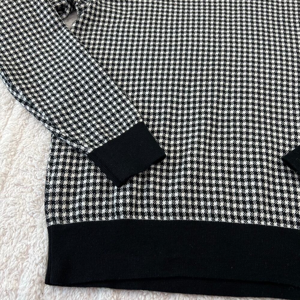 Polo Golf Ralph Lauren Houndstooth Black White Cotton Knit Shirt men's Large - Picture 4 of 6